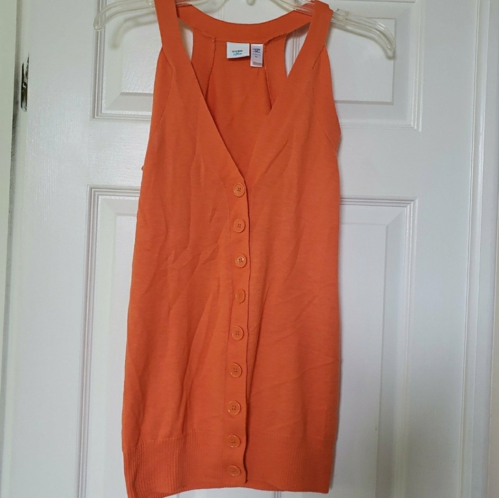 Piper & Blue Orange Knit Vest Style Top